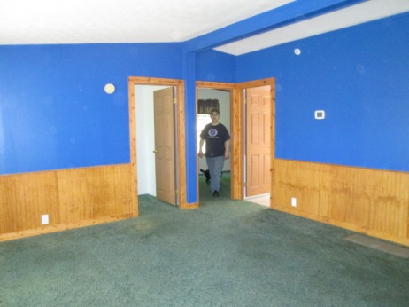 The room was blue when we first moved in.